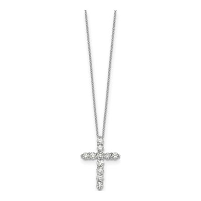 14K White Gold 1 1/2 ct tw Lab-Grown Diamond Cross Necklace – view 3