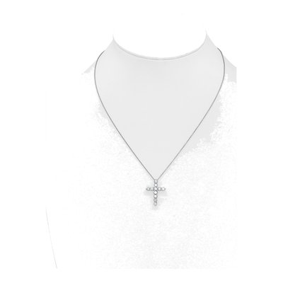 14K White Gold 1 1/2 ct tw Lab-Grown Diamond Cross Necklace – view 5