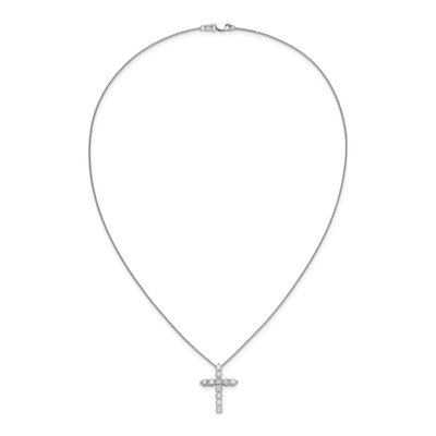 14K White Gold 1 1/2 ct tw Lab-Grown Diamond Cross Necklace – view 6