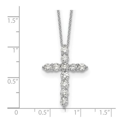 14K White Gold 1 1/2 ct tw Lab-Grown Diamond Cross Necklace – view 8