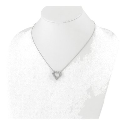 14K White Gold 1 ct tw Diamond Heart Pendant Necklace – view 4