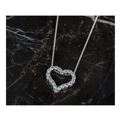 14K White Gold 1 ct tw Diamond Heart Pendant Necklace – view 6