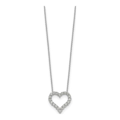 14K White Gold 1 ct tw Lab-Grown Diamond Hearts Necklace – view 3