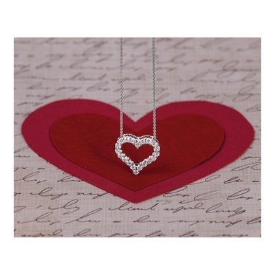 14K White Gold 1 ct tw Lab-Grown Diamond Hearts Necklace – view 8