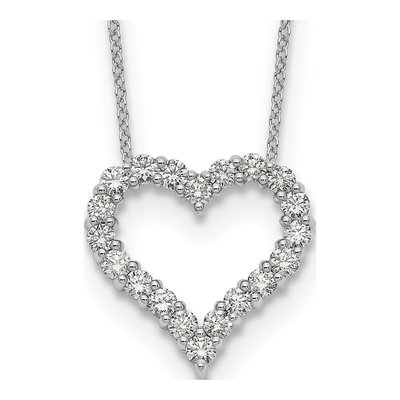 14K White Gold 1 ct tw Lab-Grown Diamond Hearts Necklace