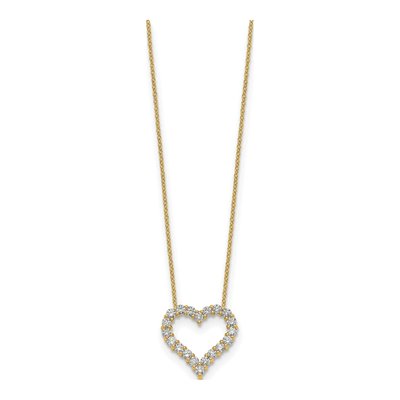 14K Yellow Gold 1 ct tw Lab-Grown Diamond Hearts Necklace – view 2