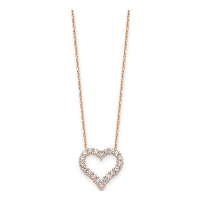 14K Rose Gold 1 1/2 ct tw Lab-Grown Diamond Open Heart Necklace – view 3