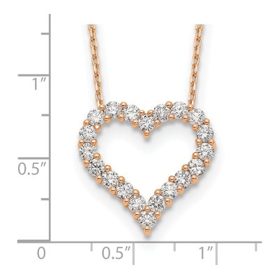 14K Rose Gold 1 1/2 ct tw Lab-Grown Diamond Open Heart Necklace – view 7