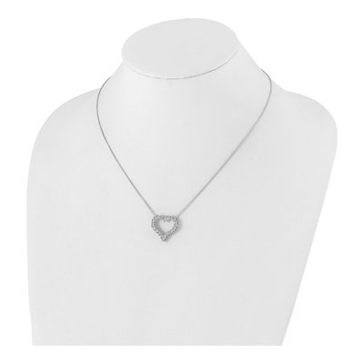 14K White Gold 1.5 ct tw Diamond Heart Pendant Necklace – view 4
