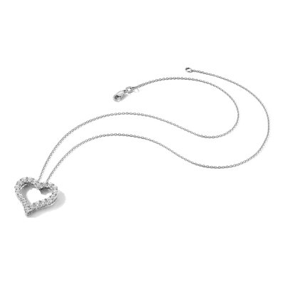 14K White Gold 1.5 ct tw Diamond Heart Pendant Necklace – view 7