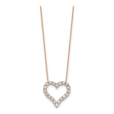 14K Rose Gold 2 ct tw Lab-Grown Diamond Heart Necklace – view 3