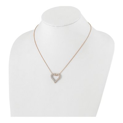 14K Rose Gold 2 ct tw Lab-Grown Diamond Heart Necklace – view 5