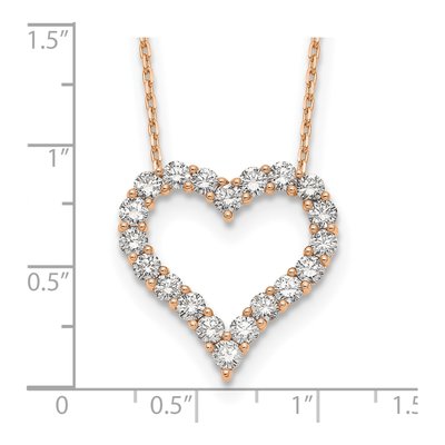 14K Rose Gold 2 ct tw Lab-Grown Diamond Heart Necklace – view 7