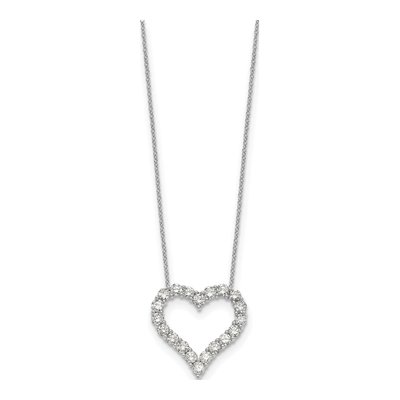 14K White Gold 2 ct tw Diamond Heart Pendant Necklace – view 3