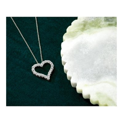 14K White Gold 2 ct tw Diamond Heart Pendant Necklace – view 6