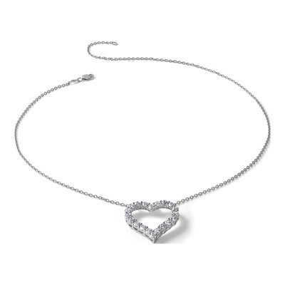 14K White Gold 2 ct tw Diamond Heart Pendant Necklace – view 7