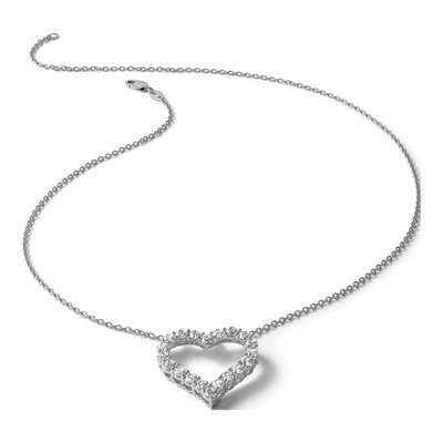 14K White Gold 2 ct tw Diamond Heart Pendant Necklace – view 8