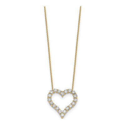 14K Yellow Gold 2 ct tw Lab-Grown Diamond Open Heart Necklace – view 3