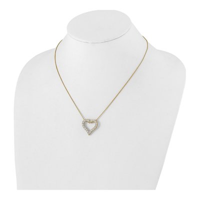 14K Yellow Gold 2 ct tw Lab-Grown Diamond Open Heart Necklace – view 5
