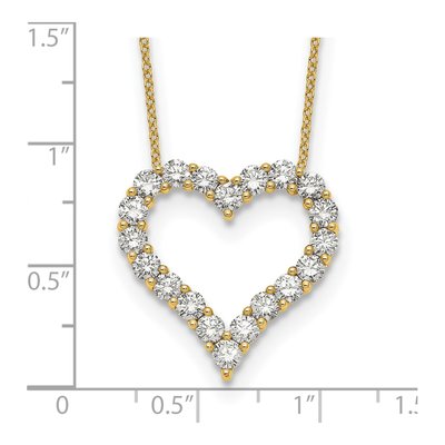 14K Yellow Gold 2 ct tw Lab-Grown Diamond Open Heart Necklace – view 7