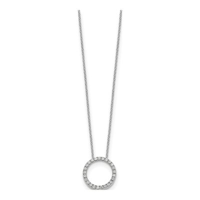 10K White Gold 1/2 ct tw Diamond Open Circle Necklace – view 2