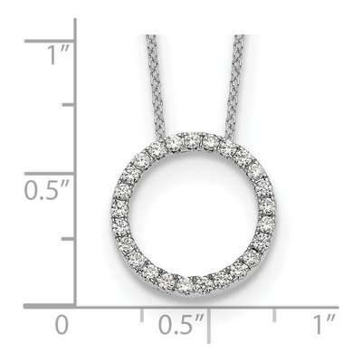 10K White Gold 1/2 ct tw Diamond Open Circle Necklace – view 3