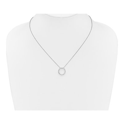 10K White Gold 1/2 ct tw Diamond Open Circle Necklace – view 4