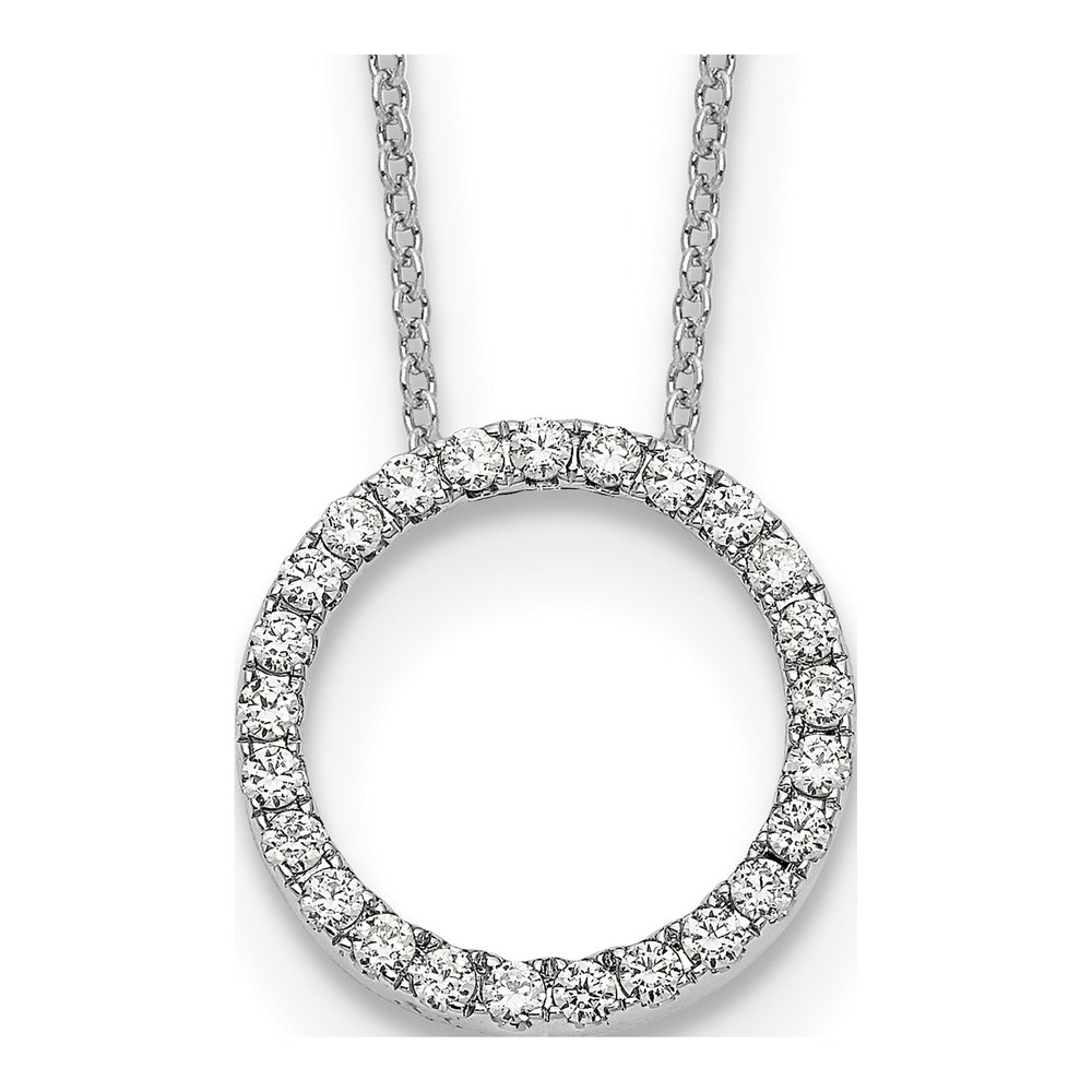 10K White Gold 1/2 ct tw Diamond Open Circle Necklace