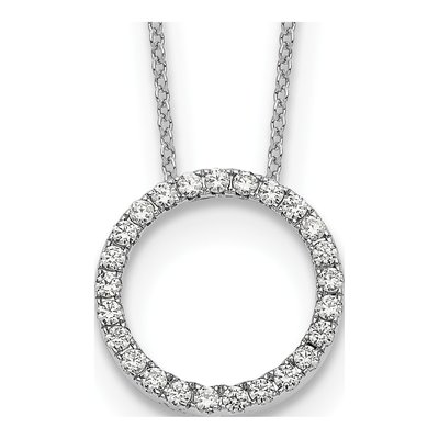 10K White Gold 1/2 ct tw Diamond Open Circle Necklace