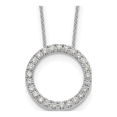 14K White Gold 1 ct tw Lab-Grown Diamond Eternity Necklace