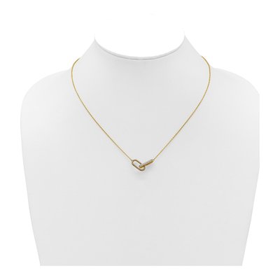14K Yellow Gold 1/15 ct tw Diamond Paperclip Link Necklace – view 4
