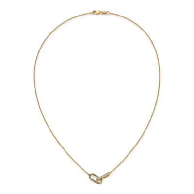 14K Yellow Gold 1/15 ct tw Diamond Paperclip Link Necklace – view 5