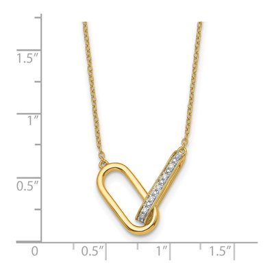 14K Yellow Gold 1/15 ct tw Diamond Paperclip Link Necklace – view 6