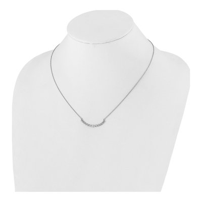 14K White Gold 1/4 ct tw Diamond Bar Necklace – view 4