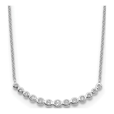 14K White Gold 1/4 ct tw Diamond Bar Necklace