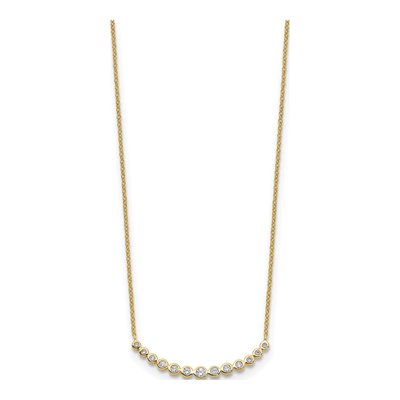 14K Yellow Gold 1/4 ct tw Lab-Grown Diamond Graduated Curved Bar Necklace – view 3