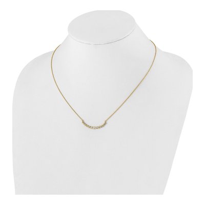 14K Yellow Gold 1/4 ct tw Lab-Grown Diamond Graduated Curved Bar Necklace – view 5