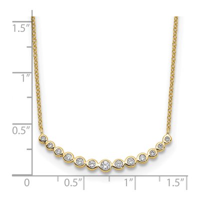 14K Yellow Gold 1/4 ct tw Lab-Grown Diamond Graduated Curved Bar Necklace – view 7