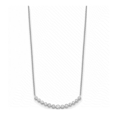 14K White Gold 1/2 ct tw Diamond Bar Necklace – view 3