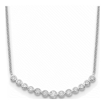14K White Gold 1/2 ct tw Diamond Bar Necklace