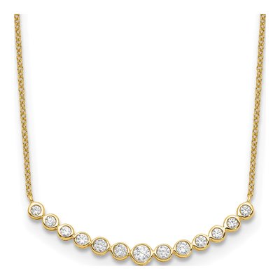 14K Yellow Gold 1/2 ct tw Lab-Grown Diamond Bar Necklace