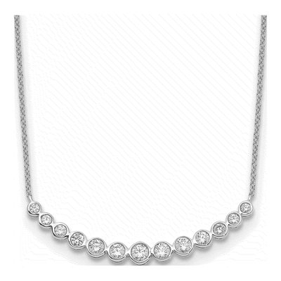14K White Gold 3/4 ct tw Lab-Grown Diamond Bar Necklace