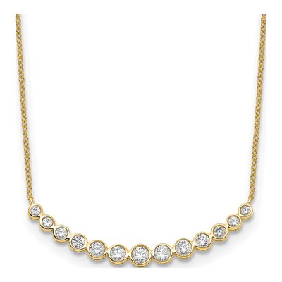 14K Yellow Gold 3/4 ct tw Lab-Grown Diamond Bar Necklace