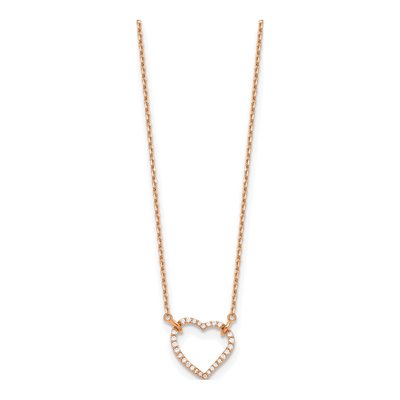 14K Rose Gold 1/5 ct tw Diamond Hearts Pendant Necklace – view 3