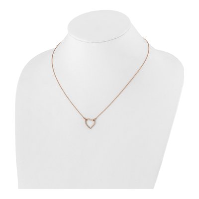 14K Rose Gold 1/5 ct tw Diamond Hearts Pendant Necklace – view 4