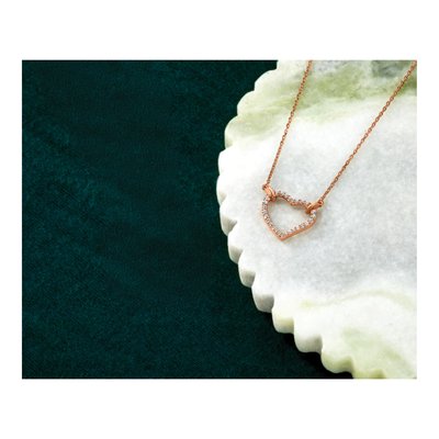 14K Rose Gold 1/5 ct tw Diamond Hearts Pendant Necklace – view 6