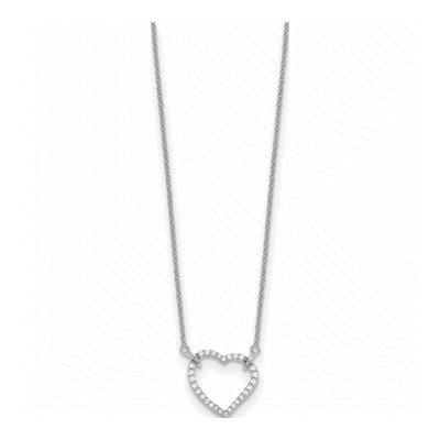 14K White Gold 1/5 ct tw Diamond Hearts Pendant Necklace – view 3