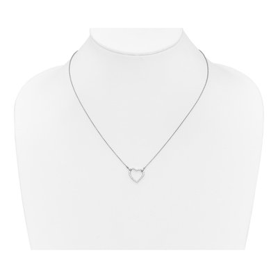 14K White Gold 1/5 ct tw Diamond Hearts Pendant Necklace – view 4