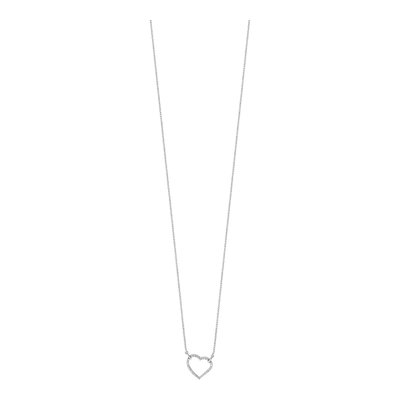 14K White Gold 1/5 ct tw Diamond Hearts Pendant Necklace – view 6