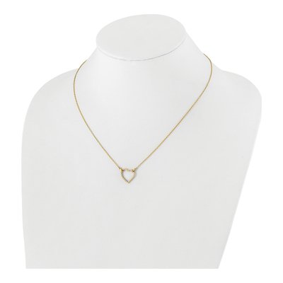 14K Yellow Gold 1/5 ct tw Diamond Heart Pendant Necklace – view 5